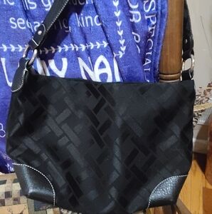 Talbots Black Patterned Shoulder Bag